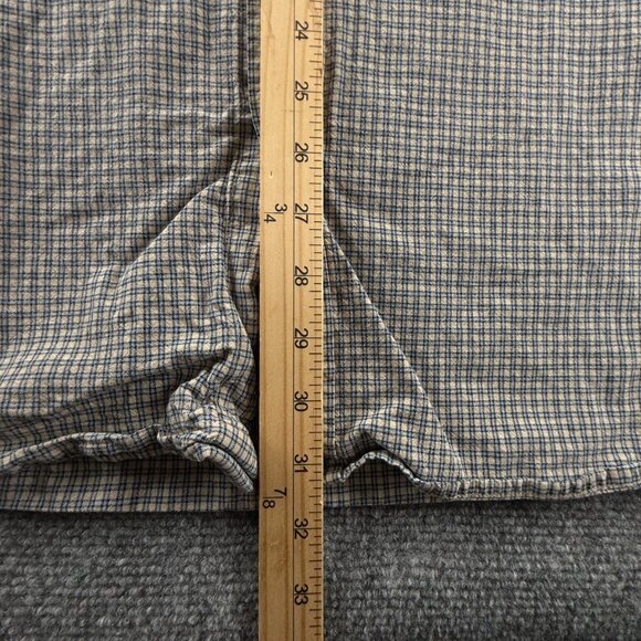 Think Pink Men Long Sleeve Button Up Shirt Blue Beige Check 2XL Pocket Adult - Picture 4 of 16